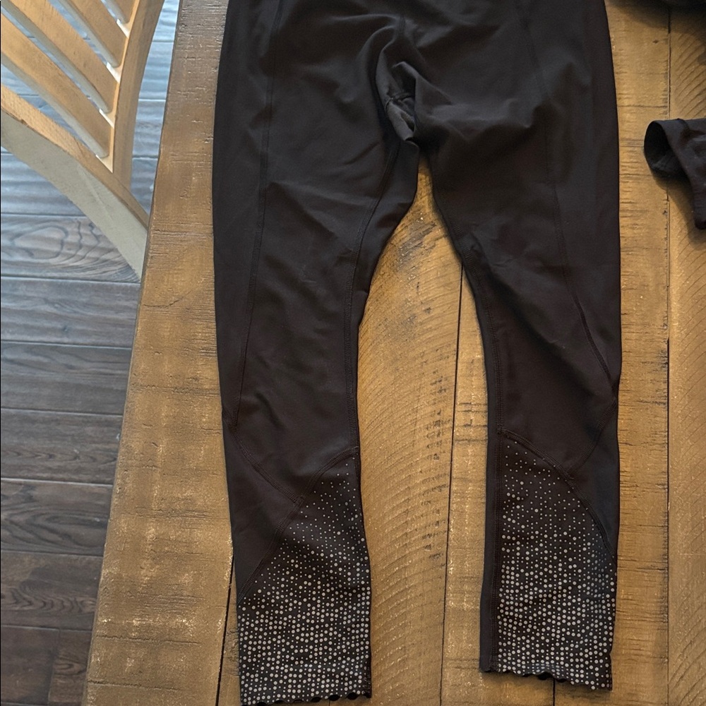 lululemon athletica Black Leggings with Silver Accents